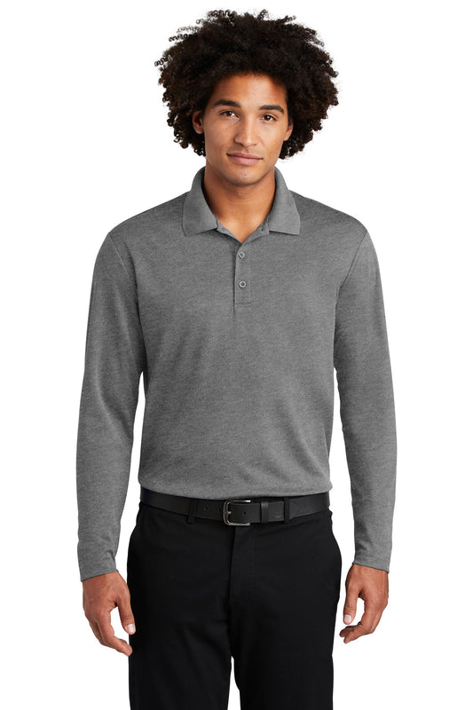 Sport-Tek  PosiCharge  RacerMesh  Long Sleeve Polo. ST640LS Grey Heather