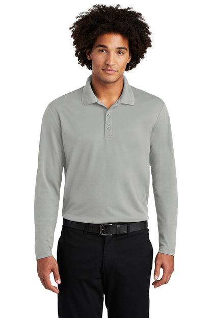 Sport-Tek  PosiCharge  RacerMesh  Long Sleeve Polo. ST640LS Silver