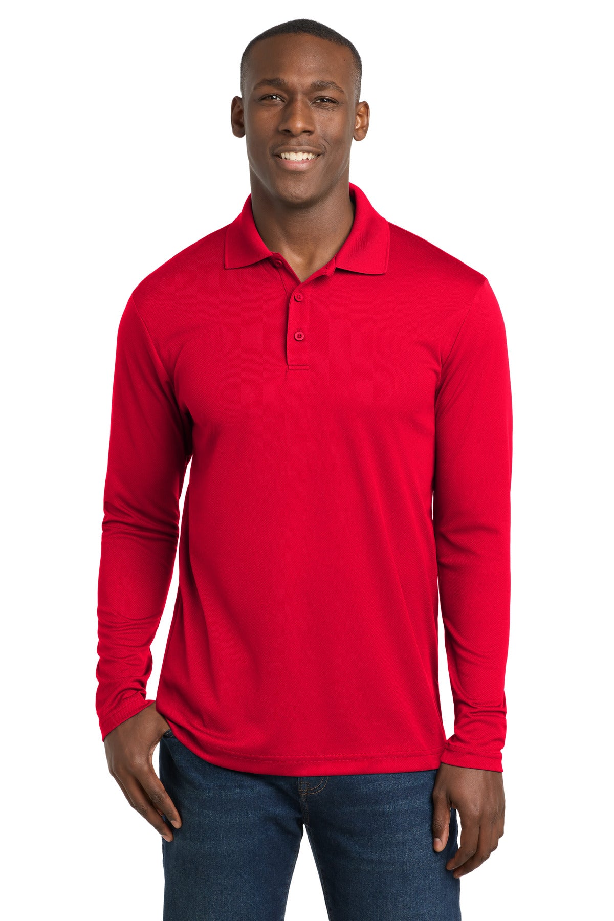 Sport-Tek PosiCharge RacerMesh Long Sleeve Polo ST640LS True Red