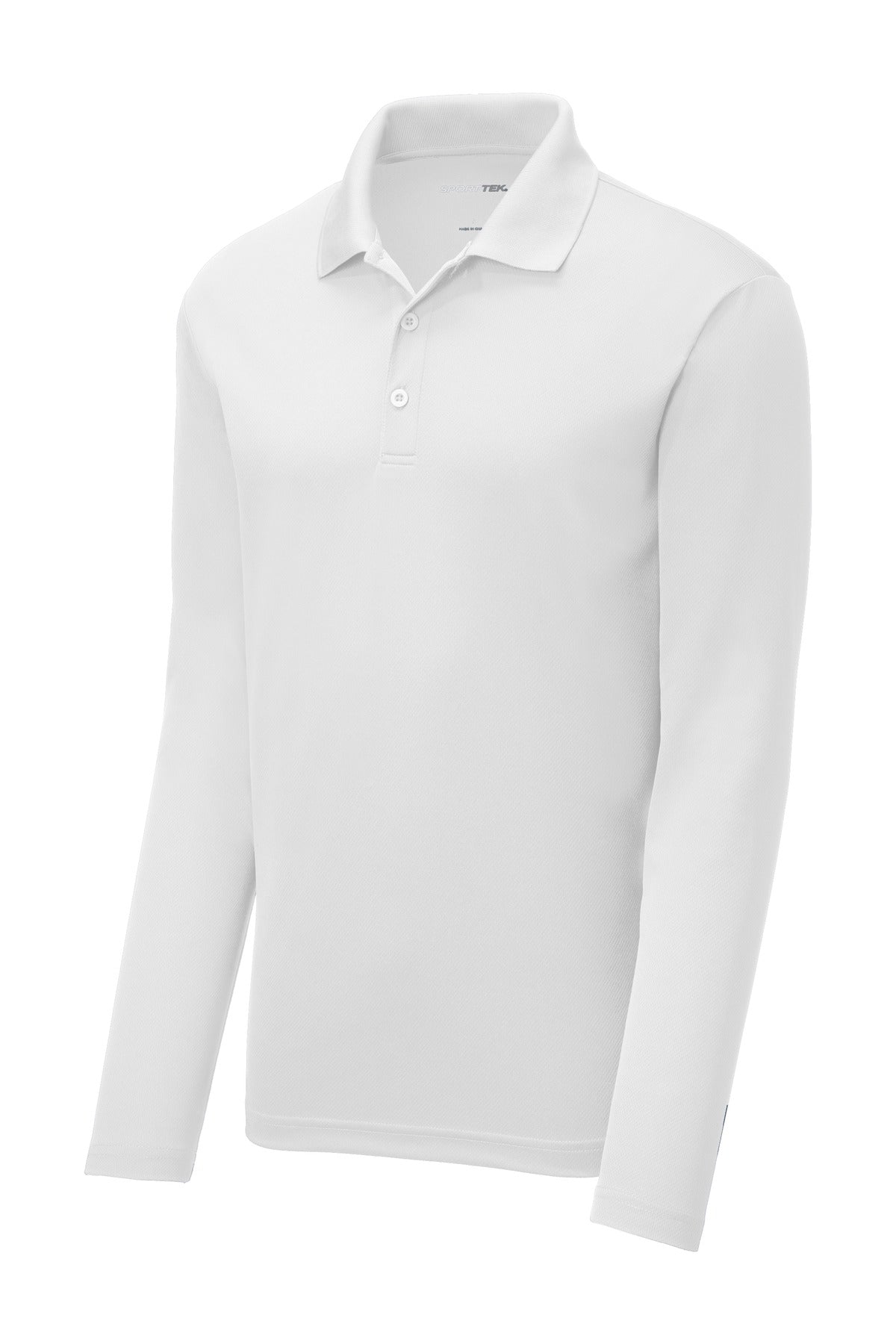 Sport-Tek  PosiCharge  RacerMesh  Long Sleeve Polo. ST640LS White