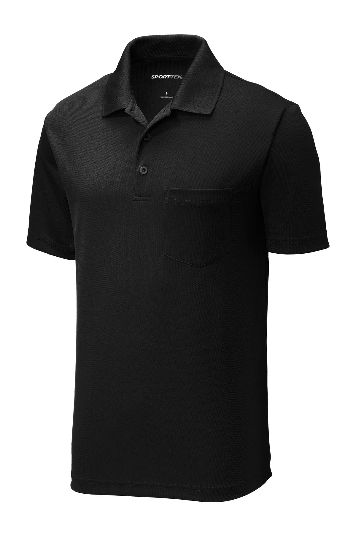 Sport-Tek  PosiCharge  RacerMesh  Pocket Polo. ST640P Black