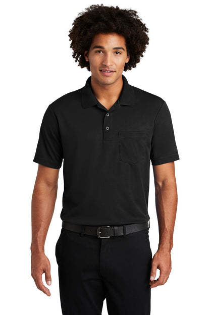 Sport-Tek  PosiCharge  RacerMesh  Pocket Polo. ST640P Black