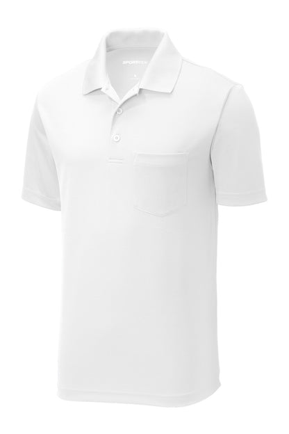 Sport-Tek  PosiCharge  RacerMesh  Pocket Polo. ST640P White