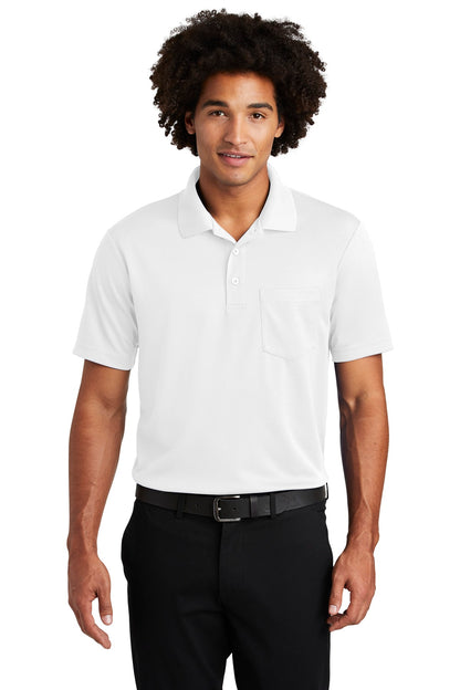 Sport-Tek  PosiCharge  RacerMesh  Pocket Polo. ST640P White