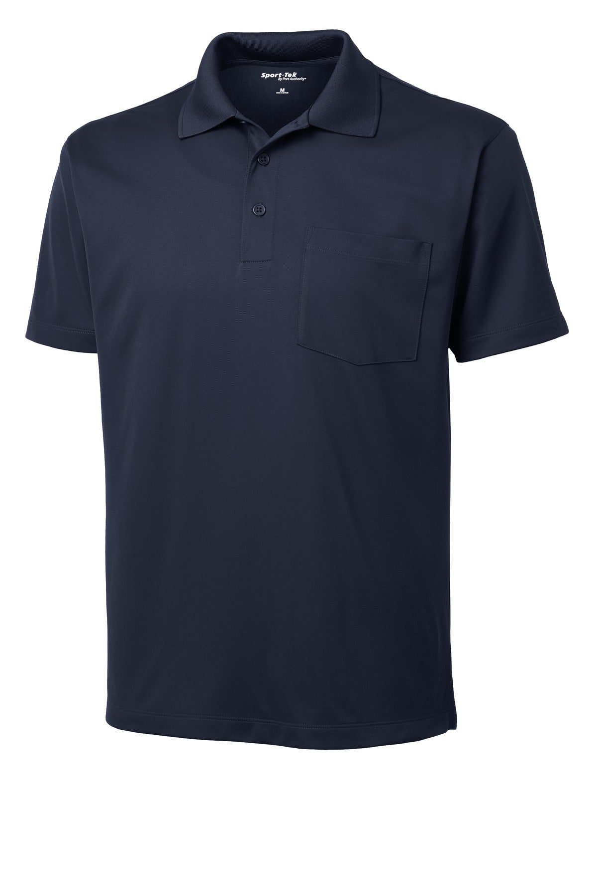Sport-Tek Micropique Sport-Wick Pocket Polo. ST651 True Navy