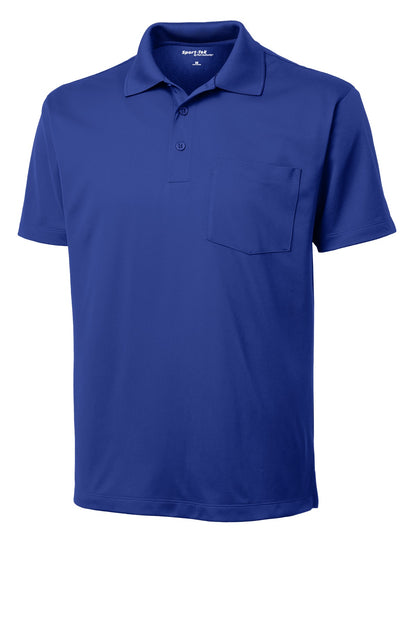 Sport-Tek Micropique Sport-Wick Pocket Polo. ST651 True Royal