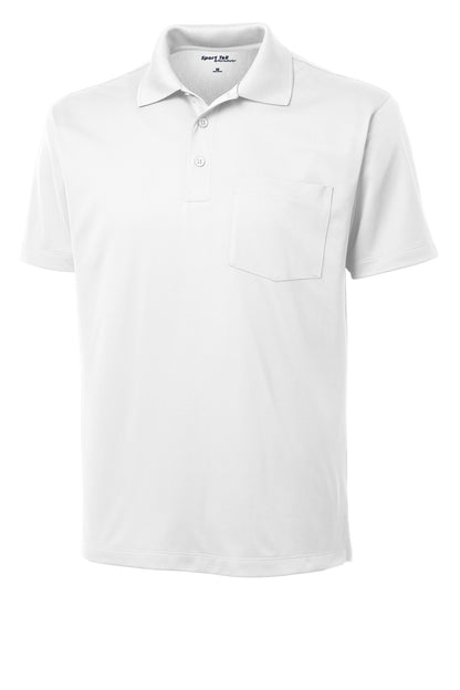 Sport-Tek Micropique Sport-Wick Pocket Polo. ST651 White