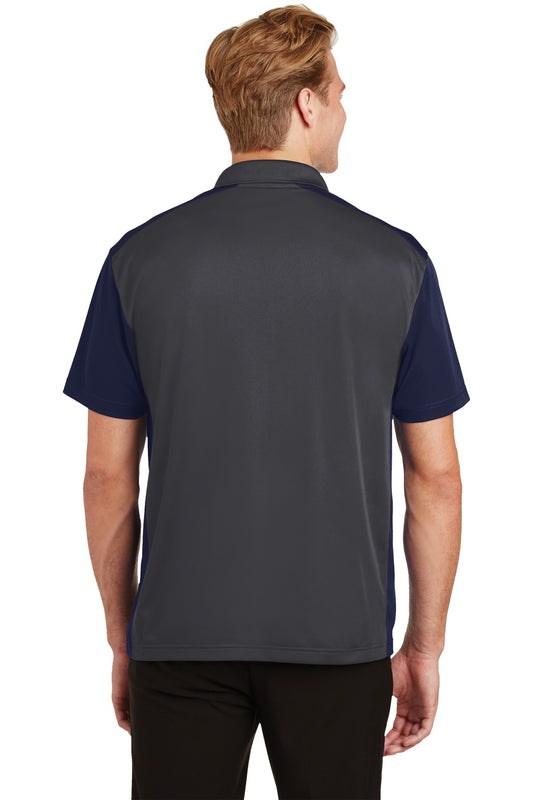 Sport-Tek Colorblock Micropique Sport-Wick Polo. ST652 Iron Grey/ True Navy