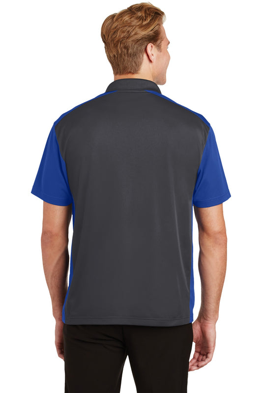 Sport-Tek Colorblock Micropique Sport-Wick Polo. ST652 Iron Grey/ True Royal