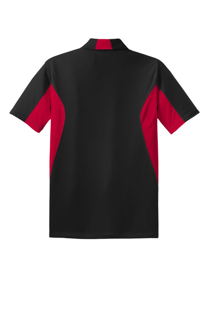 Sport-Tek Side Blocked Micropique Sport-Wick Polo. ST655 Black/ Deep Red