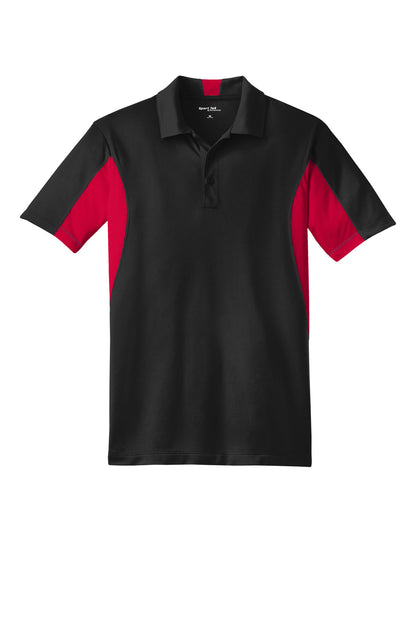 Sport-Tek Side Blocked Micropique Sport-Wick Polo. ST655 Black/ Deep Red