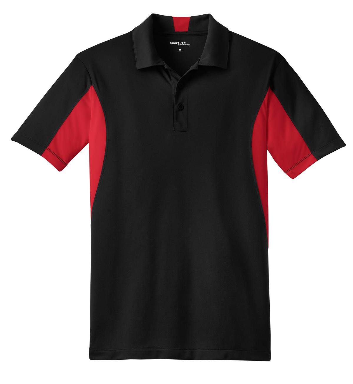 Sport-Tek Side Blocked Micropique Sport-Wick Polo. ST655 Black/ True Red