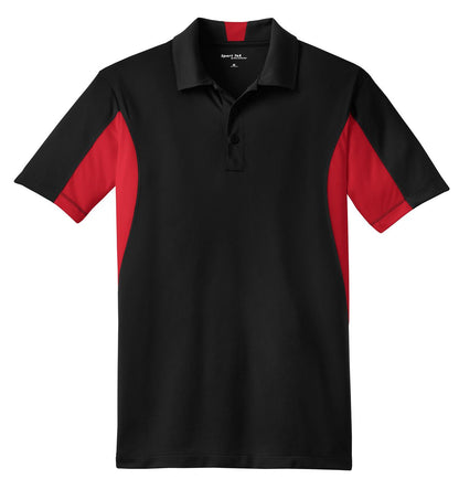 Sport-Tek Side Blocked Micropique Sport-Wick Polo. ST655 Black/ True Red