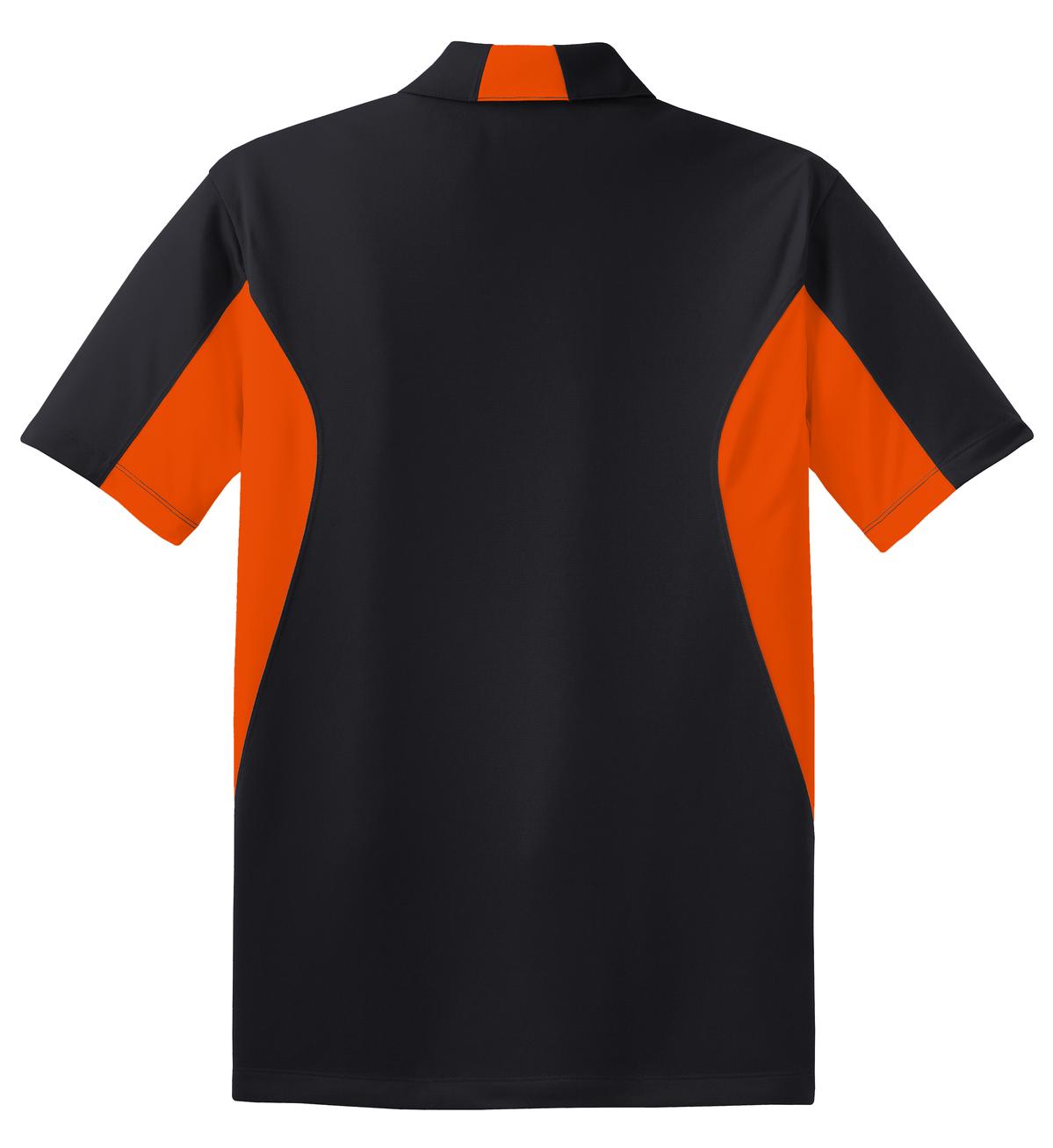 Sport-Tek Side Blocked Micropique Sport-Wick Polo. ST655 Black/ Deep Orange