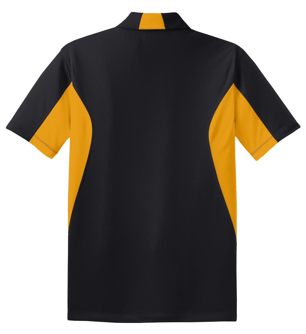 Sport-Tek Side Blocked Micropique Sport-Wick Polo. ST655 Black/ Gold