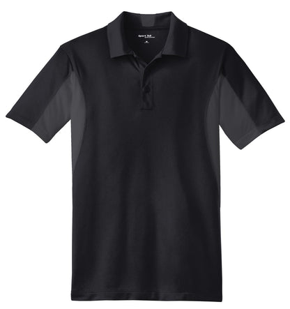 Sport-Tek Side Blocked Micropique Sport-Wick Polo. ST655 Black/ Iron Grey