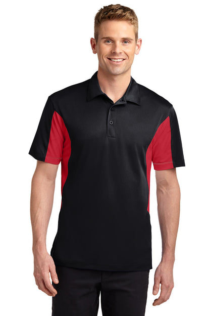Sport-Tek Side Blocked Micropique Sport-Wick Polo. ST655 Black/ True Red
