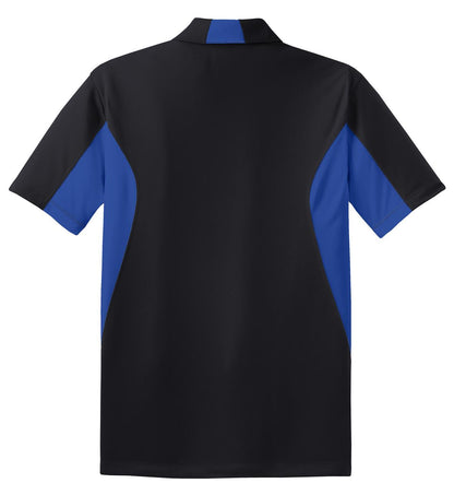 Sport-Tek Side Blocked Micropique Sport-Wick Polo. ST655 Black/ True Royal