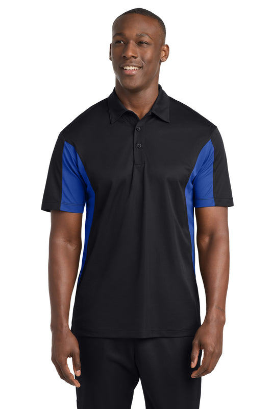 Sport-Tek Side Blocked Micropique Sport-Wick Polo ST655 Black/ True Royal