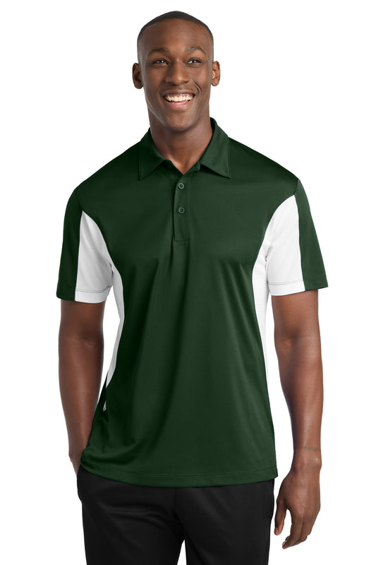 Sport-Tek Side Blocked Micropique Sport-Wick Polo ST655 Forest Green/ White
