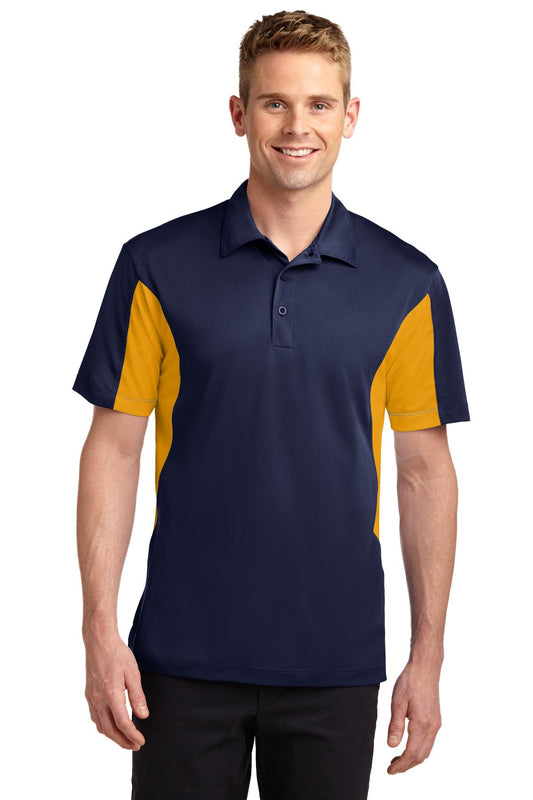 Sport-Tek Side Blocked Micropique Sport-Wick Polo. ST655 True Navy/ Gold