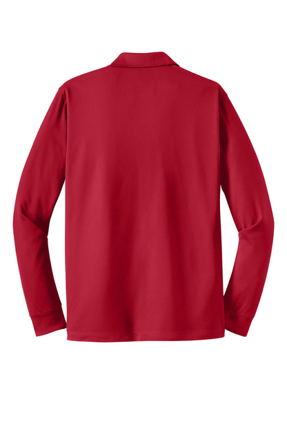 Sport-Tek Long Sleeve Micropique Sport-Wick Polo. ST657 Deep Red