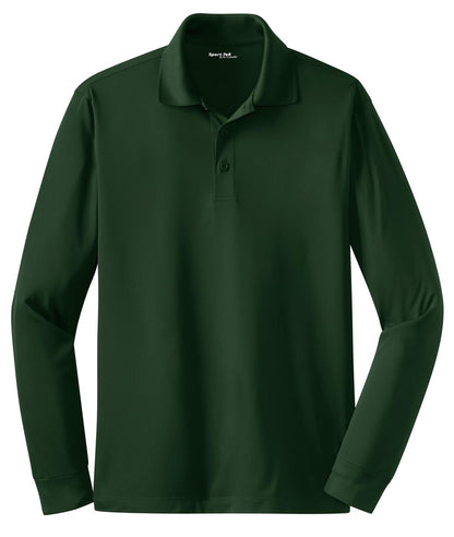 Sport-Tek Long Sleeve Micropique Sport-Wick Polo. ST657 Forest Green
