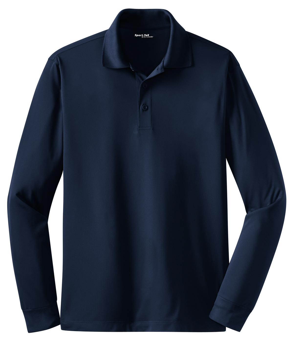 Sport-Tek Long Sleeve Micropique Sport-Wick Polo. ST657 True Navy