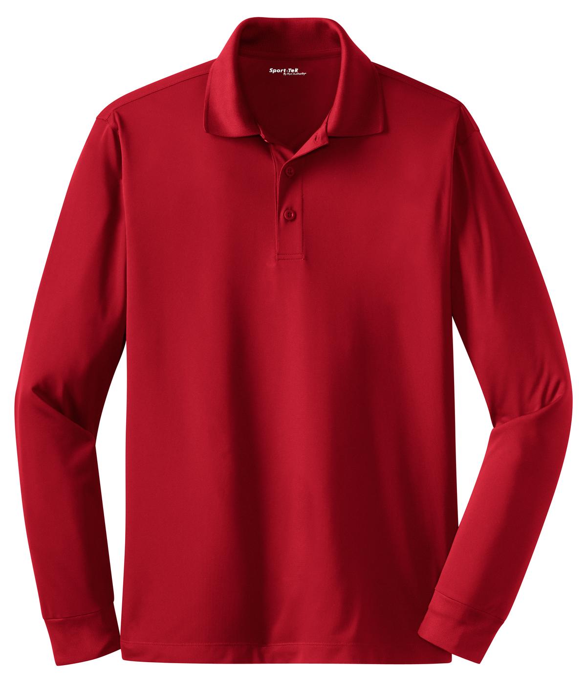 Sport-Tek Long Sleeve Micropique Sport-Wick Polo. ST657 True Red