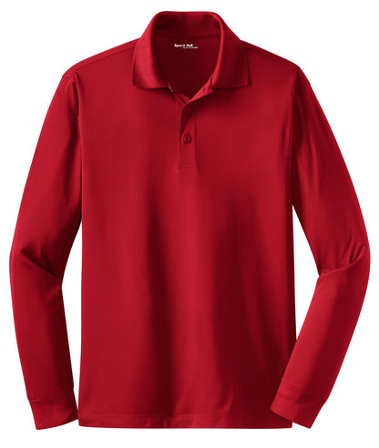 Sport-Tek Long Sleeve Micropique Sport-Wick Polo. ST657 True Red