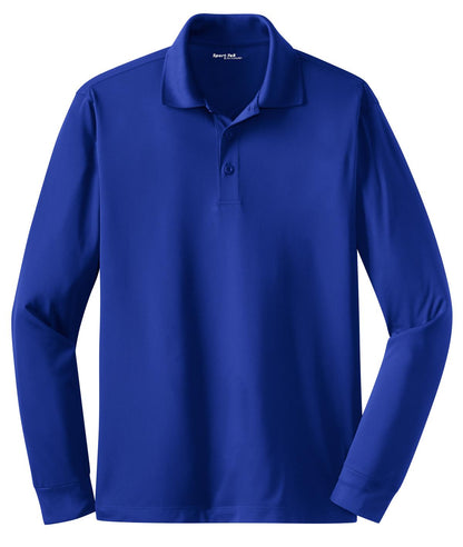 Sport-Tek Long Sleeve Micropique Sport-Wick Polo. ST657 True Royal