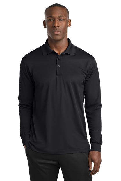 Sport-Tek Long Sleeve Micropique Sport-Wick Polo ST657 Black