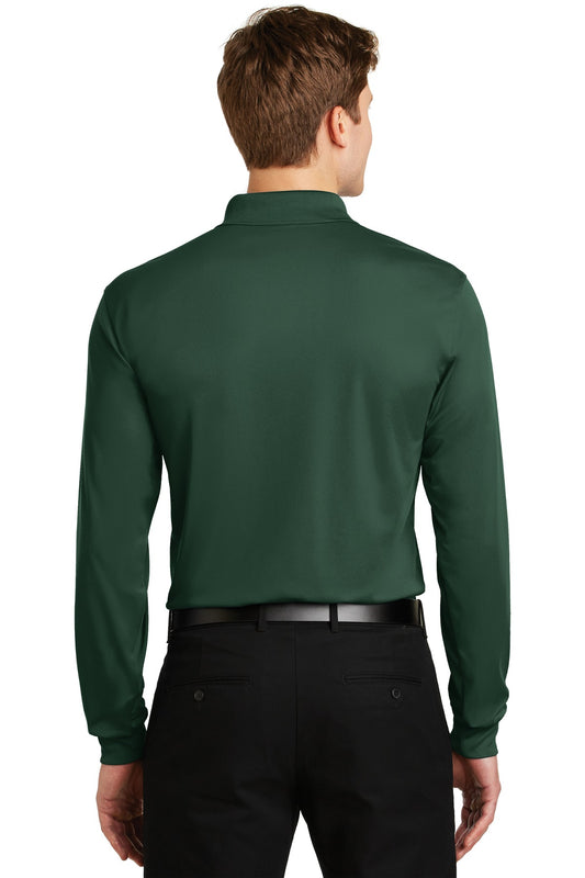 Sport-Tek Long Sleeve Micropique Sport-Wick Polo. ST657 Forest Green