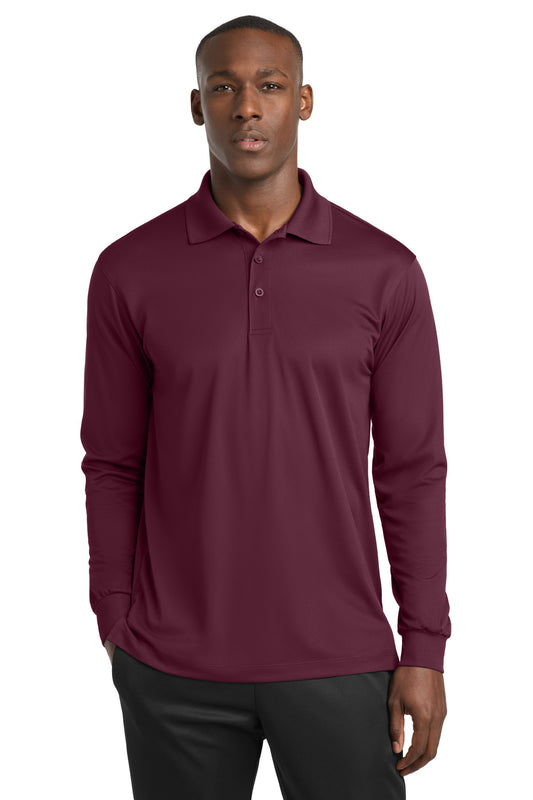 Sport-Tek Long Sleeve Micropique Sport-Wick Polo ST657 Maroon