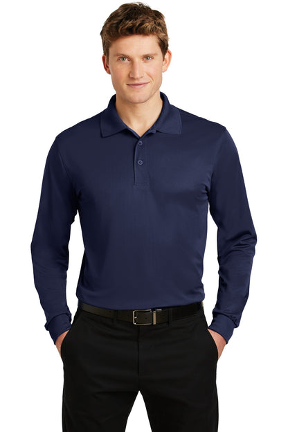 Sport-Tek Long Sleeve Micropique Sport-Wick Polo. ST657 True Navy