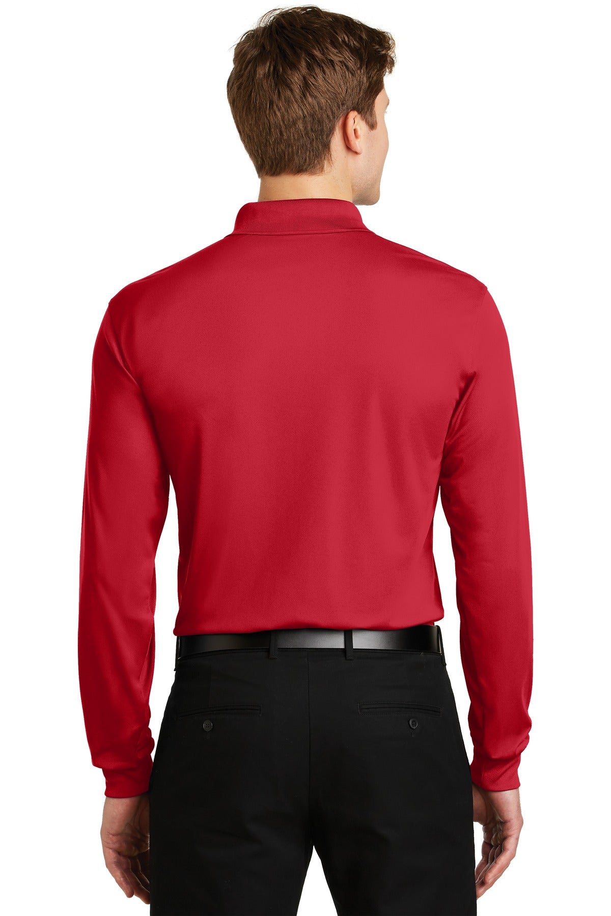 Sport-Tek Long Sleeve Micropique Sport-Wick Polo. ST657 True Red