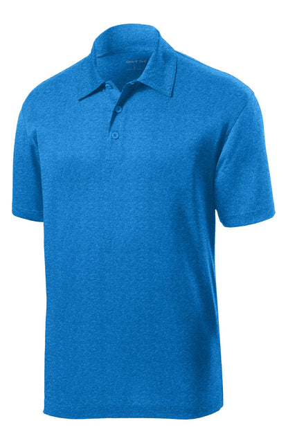 Sport-Tek Heather Contender Polo. ST660 Blue Wake Heather
