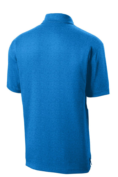 Sport-Tek Heather Contender Polo. ST660 Blue Wake Heather