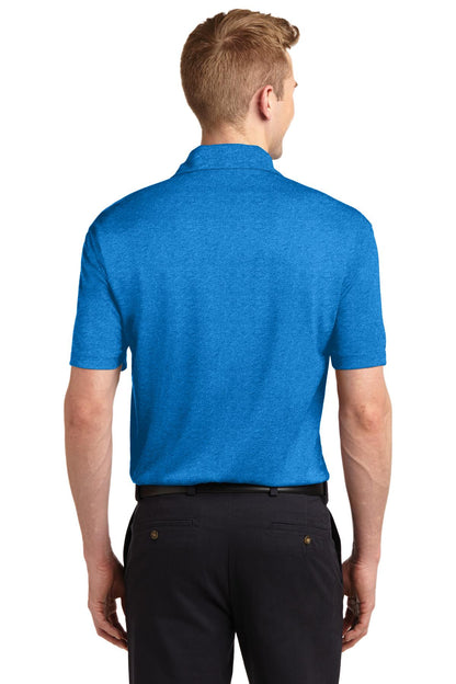 Sport-Tek Heather Contender Polo. ST660 Blue Wake Heather