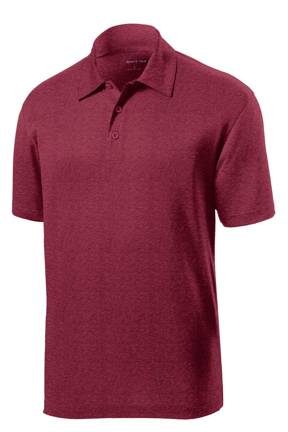 Sport-Tek Heather Contender Polo. ST660 Cardinal Heather