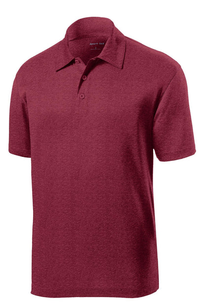 Sport-Tek Heather Contender Polo. ST660 Cardinal Heather