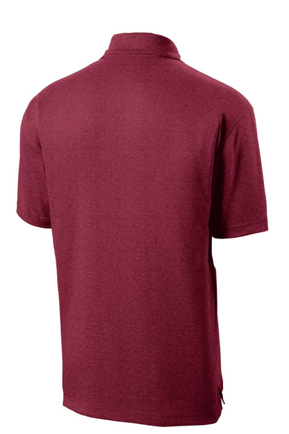 Sport-Tek Heather Contender Polo. ST660 Cardinal Heather