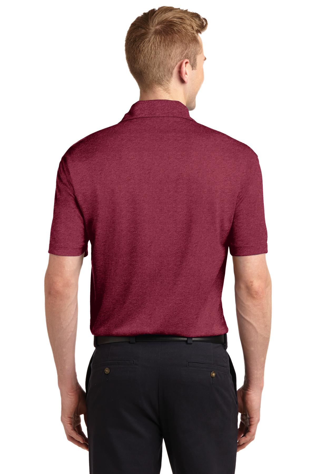 Sport-Tek Heather Contender Polo. ST660 Cardinal Heather