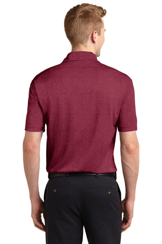 Sport-Tek Heather Contender Polo. ST660 Cardinal Heather