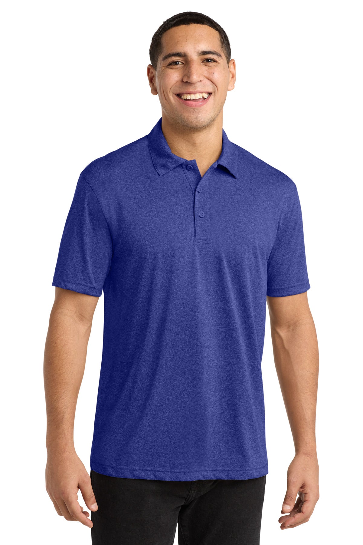 Sport-Tek Heather Contender Polo ST660 Cobalt Heather
