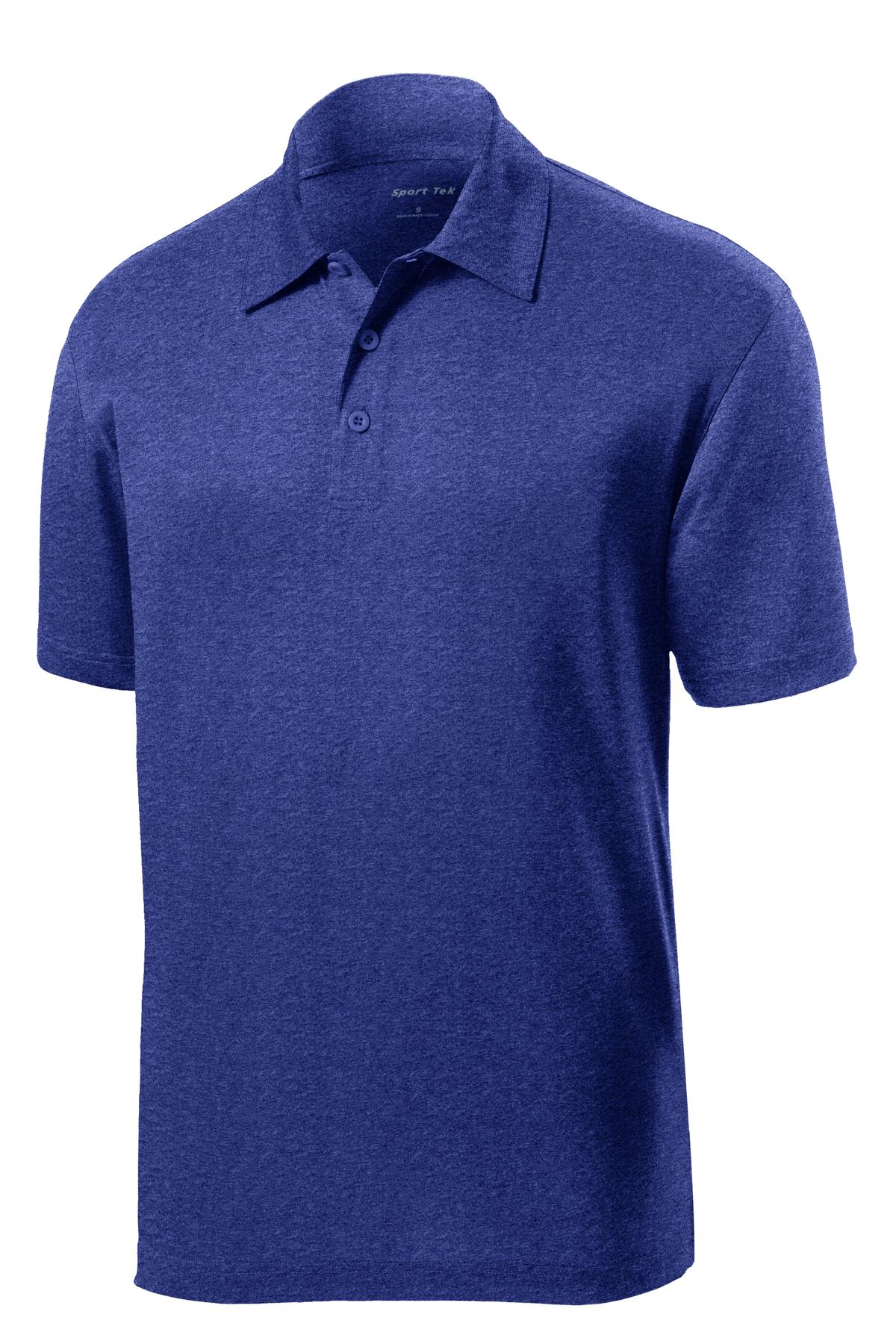 Sport-Tek Heather Contender Polo. ST660 Cobalt Heather