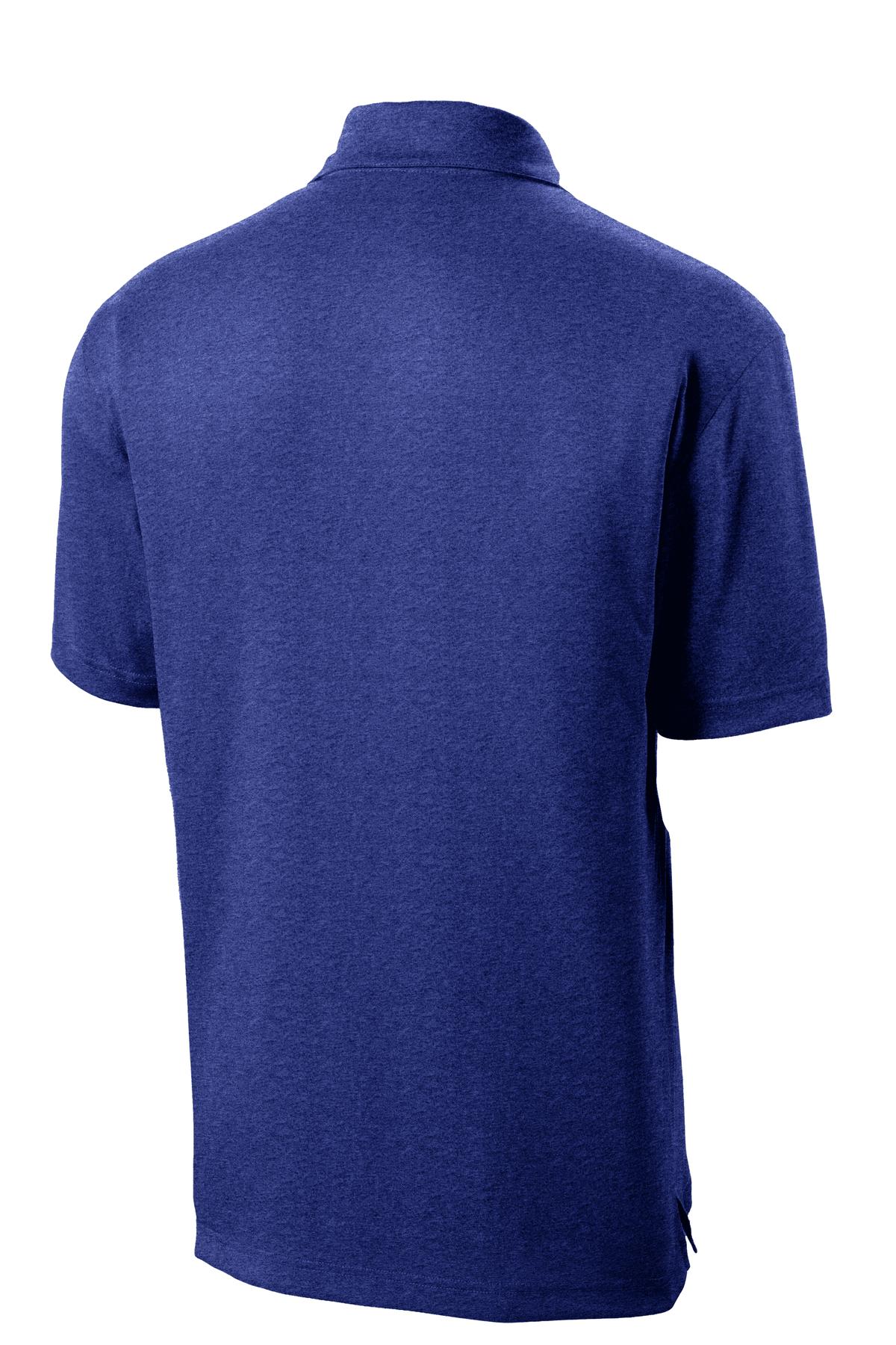 Sport-Tek Heather Contender Polo. ST660 Cobalt Heather