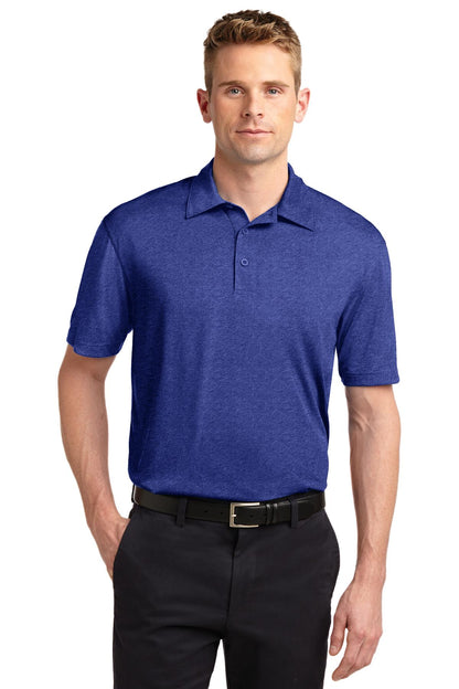Sport-Tek Heather Contender Polo. ST660 Cobalt Heather