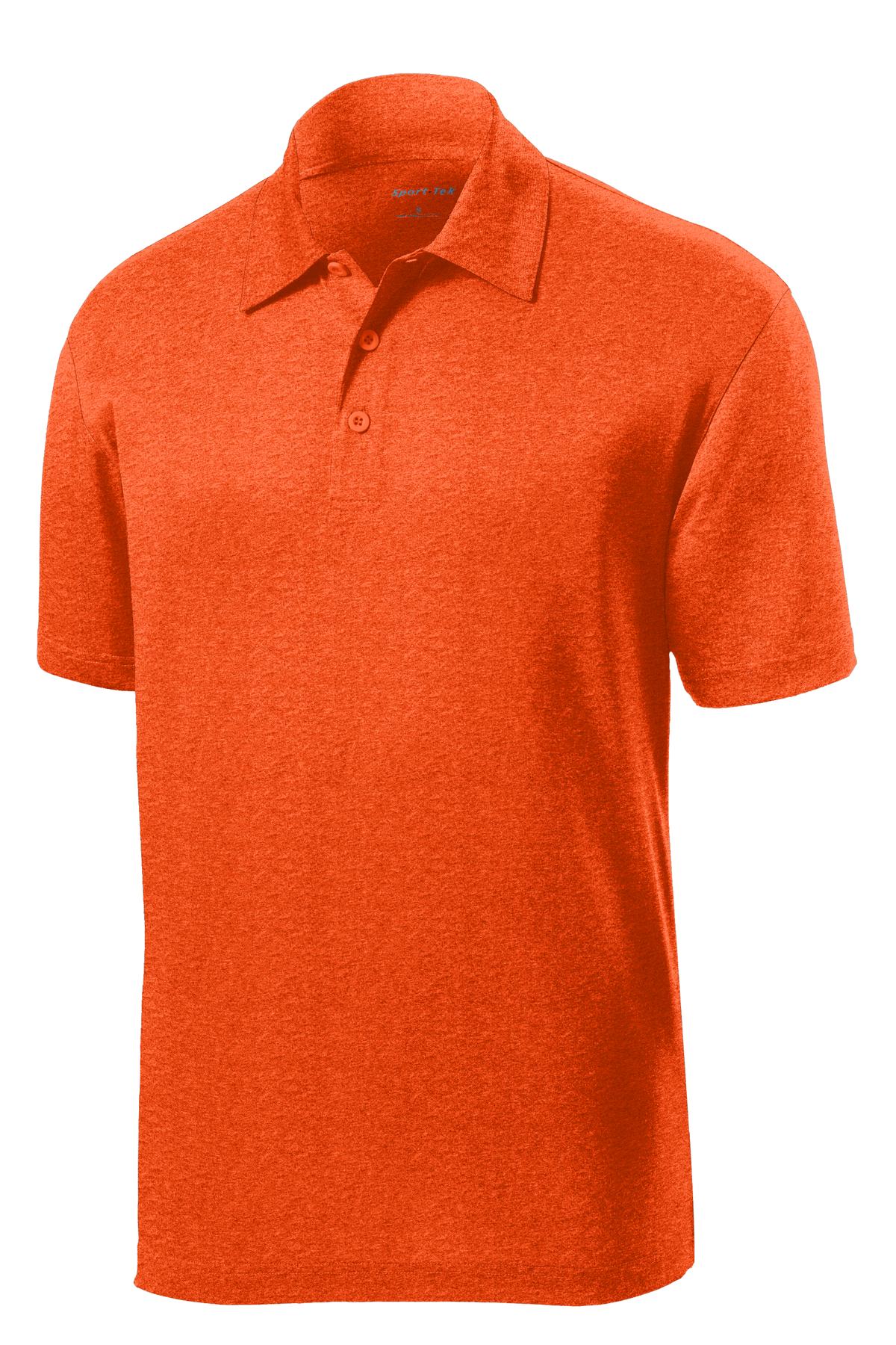 Sport-Tek Heather Contender Polo. ST660 Deep Orange Heather