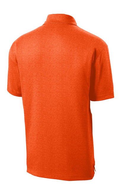 Sport-Tek Heather Contender Polo. ST660 Deep Orange Heather